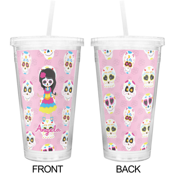 Kids Sugar Skulls Double Wall Tumbler with Straw - Approval