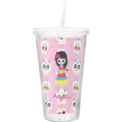 Kids Sugar Skulls Double Wall Tumbler with Straw (Personalized)