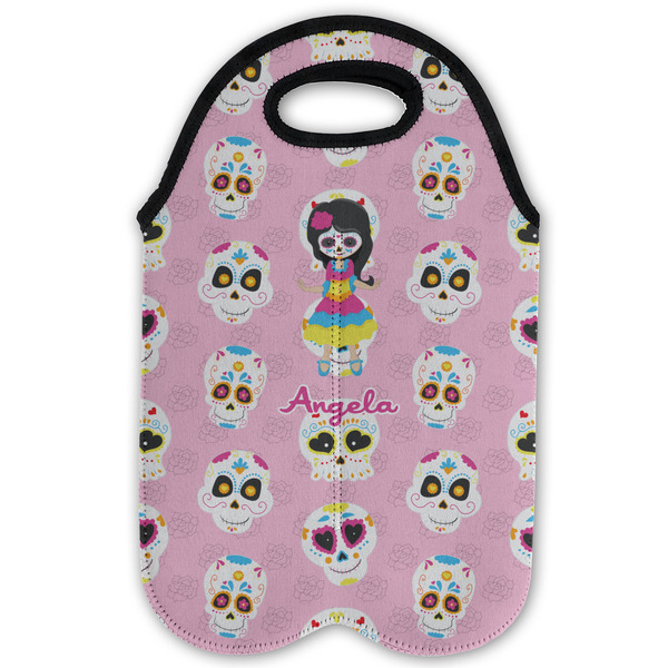 Kids Sugar Skulls Double Wine Tote - Flat (new)