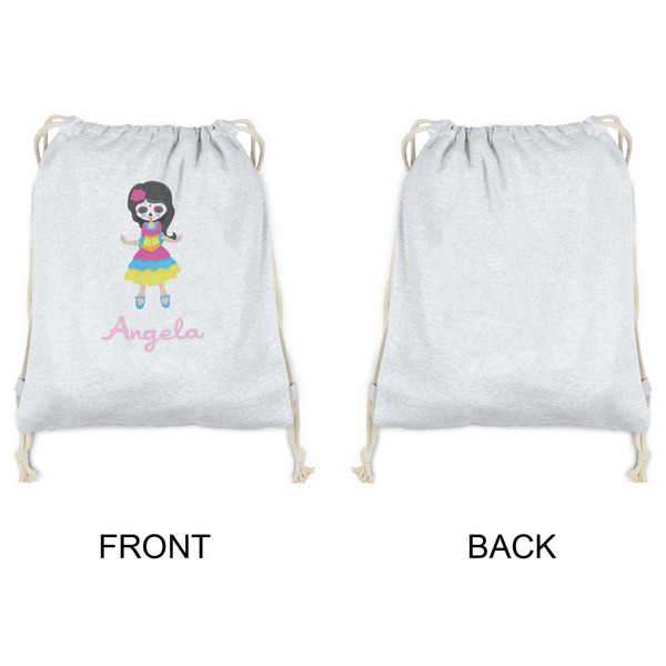 Kids Sugar Skulls Drawstring Backpacks - Sweatshirt Fleece - Single Sided - APPROVAL
