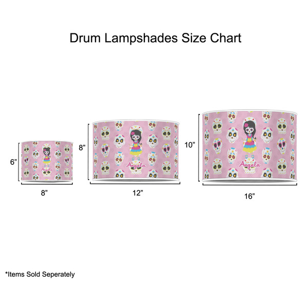 Kids Sugar Skulls Drum Lampshades - Sizing Chart