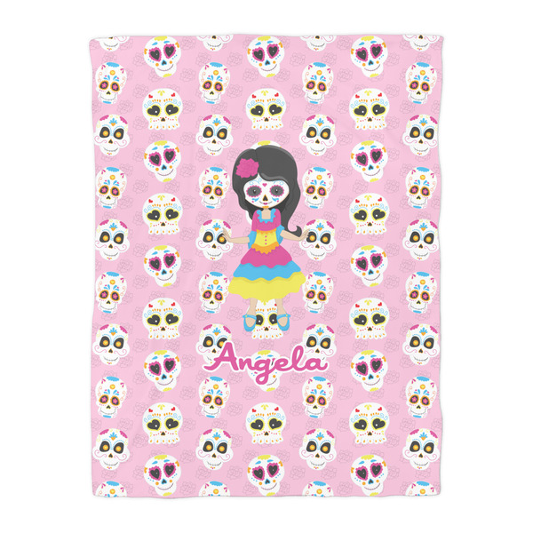 Kids Sugar Skulls Duvet Cover - Twin - Front