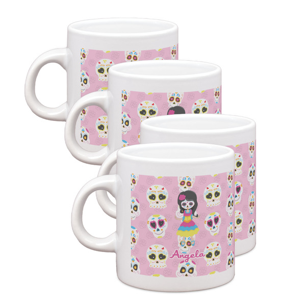 Custom Kids Sugar Skulls Single Shot Espresso Cups - Set of 4 (Personalized)