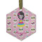 Kids Sugar Skulls Flat Glass Ornament - Hexagon w/ Name or Text