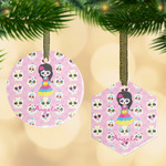 Kids Sugar Skulls Flat Glass Ornament w/ Name or Text