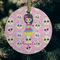 Kids Sugar Skulls Frosted Glass Ornament - Round (Lifestyle)