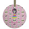 Kids Sugar Skulls Frosted Glass Ornament - Round