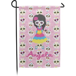Kids Sugar Skulls Small Garden Flag - Double Sided w/ Name or Text