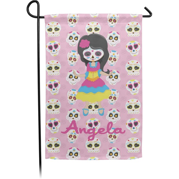 Custom Kids Sugar Skulls Small Garden Flag - Double Sided w/ Name or Text