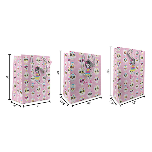 Kids Sugar Skulls Gift Bags - All Sizes - Dimensions