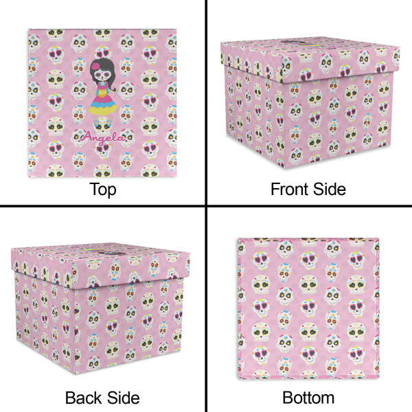 Kids Sugar Skulls Gift Boxes with Lid - Canvas Wrapped - Large - Approval
