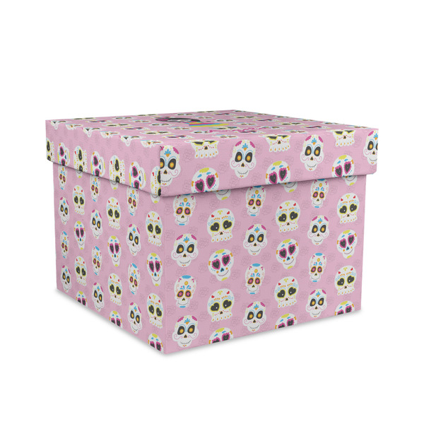 Custom Kids Sugar Skulls Gift Box with Lid - Canvas Wrapped - Large (Personalized)