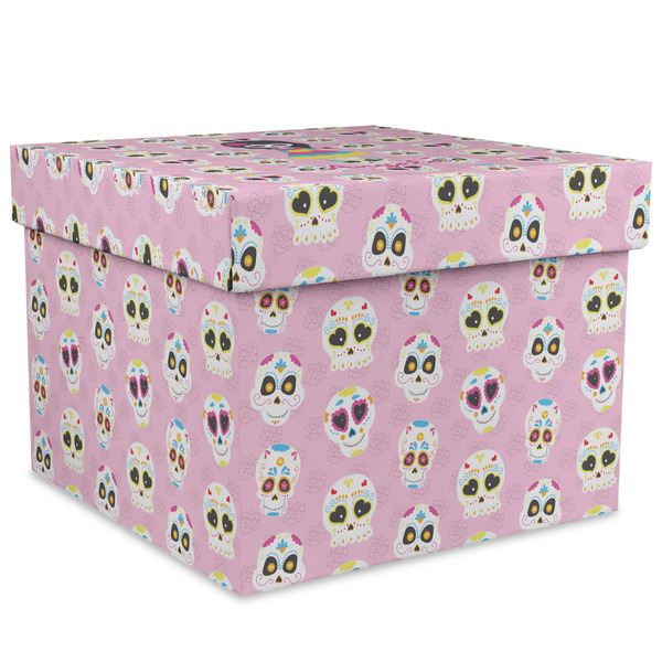 Custom Kids Sugar Skulls Gift Box with Lid - Canvas Wrapped - XX-Large (Personalized)