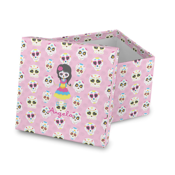 Custom Kids Sugar Skulls Gift Box with Lid - Canvas Wrapped (Personalized)
