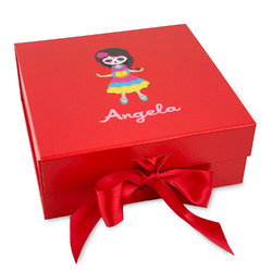 Kids Sugar Skulls Gift Box with Magnetic Lid - Red (Personalized)