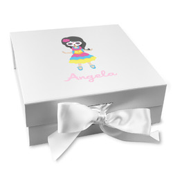 Kids Sugar Skulls Gift Box with Magnetic Lid - White (Personalized)