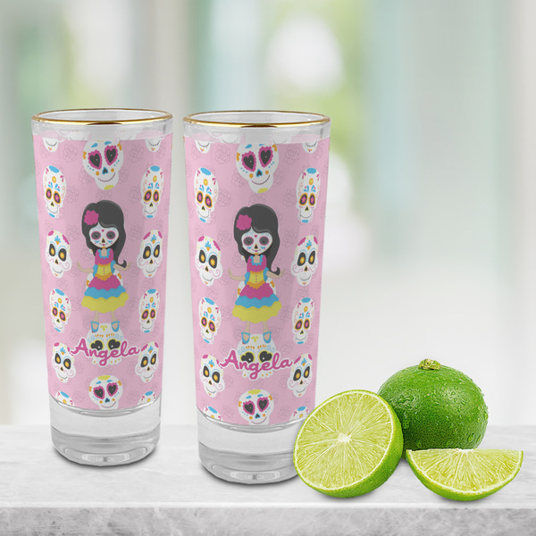 Kids Sugar Skulls Glass Shot Glass - 2 oz - LIFESTYLE