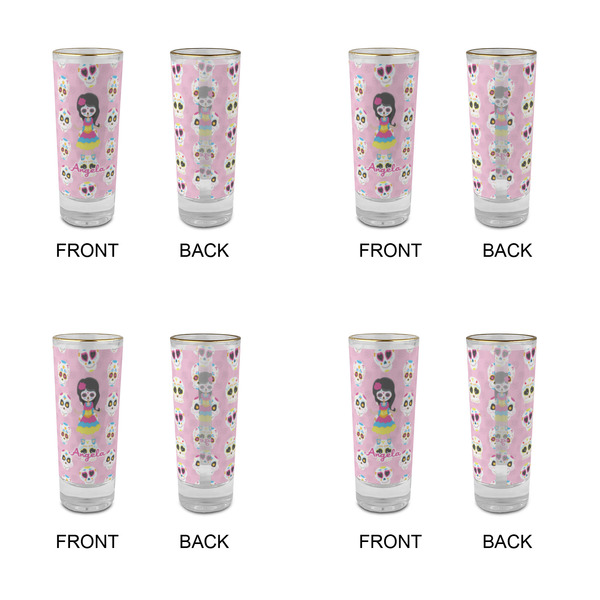 Kids Sugar Skulls Glass Shot Glass - 2 oz - Set of 4 - APPROVAL