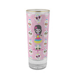 Kids Sugar Skulls 2 oz Shot Glass -  Glass with Gold Rim - Single (Personalized)