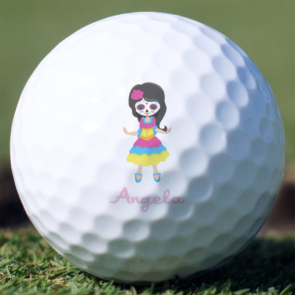 Custom Kids Sugar Skulls Golf Balls - Titleist Pro V1 - Set of 3 (Personalized)