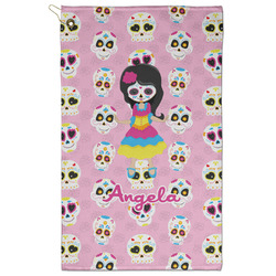 Kids Sugar Skulls Golf Towel - Poly-Cotton Blend - Large w/ Name or Text