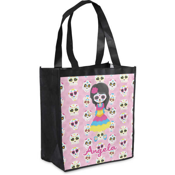 Custom Kids Sugar Skulls Grocery Bag (Personalized)
