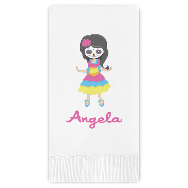 Custom Kids Sugar Skulls Guest Napkins - Full Color - Embossed Edge (Personalized)