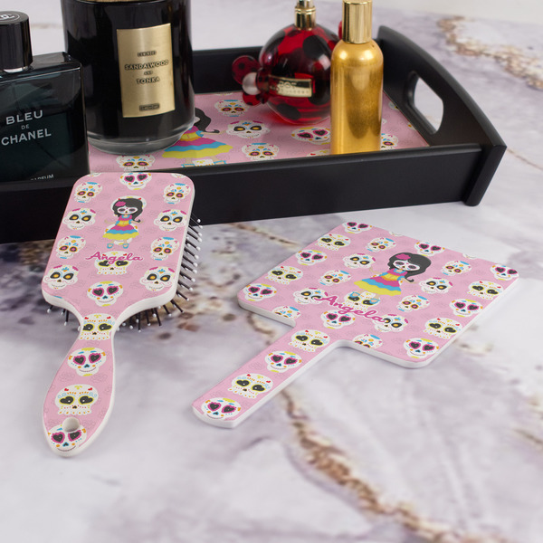 Kids Sugar Skulls Hair Brush and Hand Mirror - Bathroom Scene