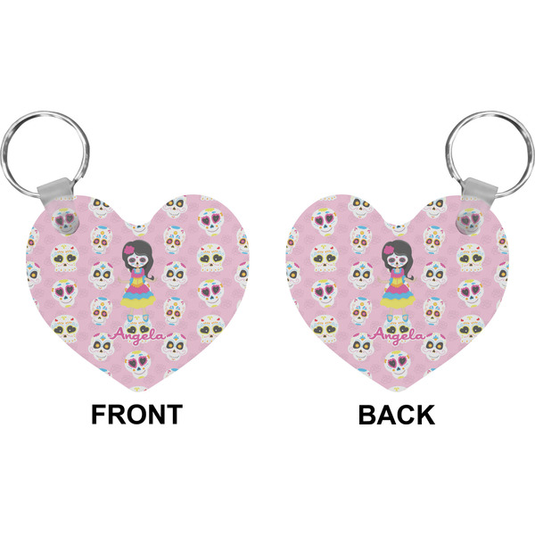 Kids Sugar Skulls Heart Keychain (Front + Back)