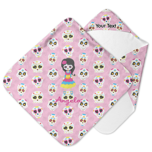 Custom Kids Sugar Skulls Hooded Baby Towel (Personalized)