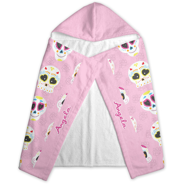 Kids Sugar Skulls Hooded Towel - Folded