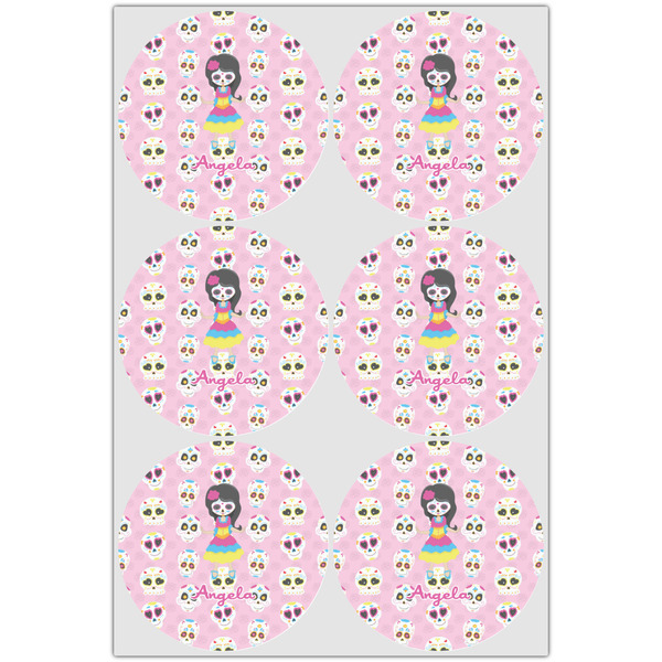 Kids Sugar Skulls Icing Circle - Large - Set of 6