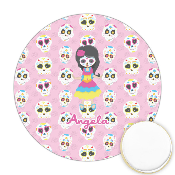 Custom Kids Sugar Skulls Printed Cookie Topper - 2.5" (Personalized)