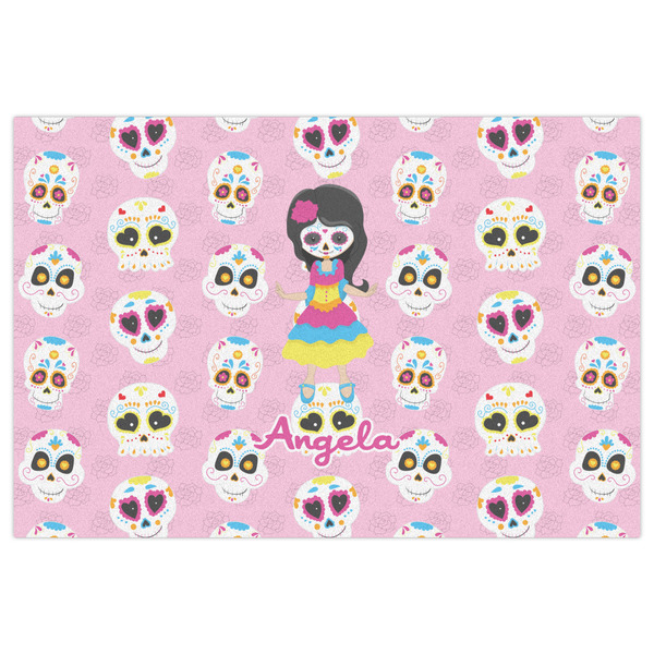 Kids Sugar Skulls Indoor / Outdoor Rug - 4'x6' - Front Flat