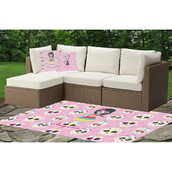 Kids Sugar Skulls Indoor / Outdoor Rug - Custom Size w/ Name or Text