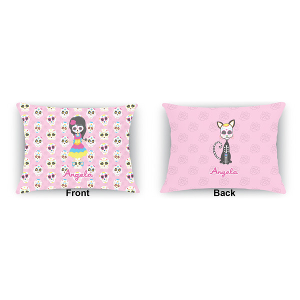 Kids Sugar Skulls  Indoor Rectangular Burlap Pillow (Front and Back)