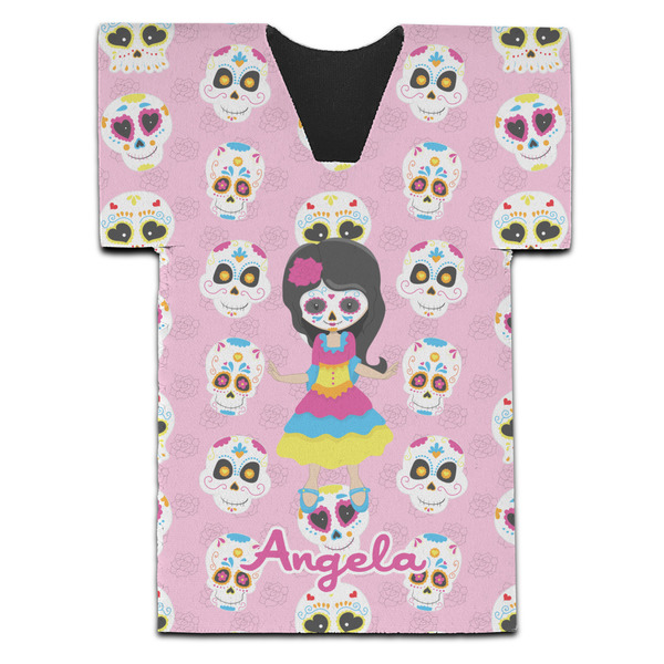 Kids Sugar Skulls Jersey Bottle Cooler - Set of 4 - FRONT (flat)