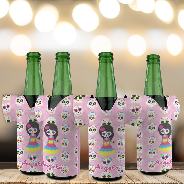 Kids Sugar Skulls Jersey Bottle Cooler - Set of 4 - LIFESTYLE