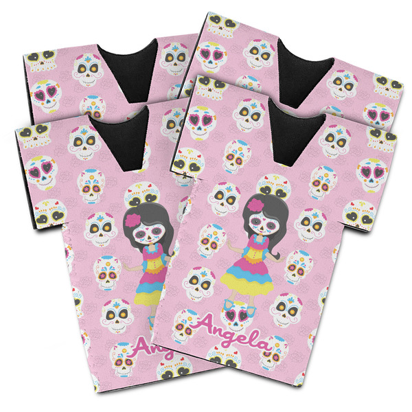 Custom Kids Sugar Skulls Jersey Bottle Cooler - Set of 4 (Personalized)