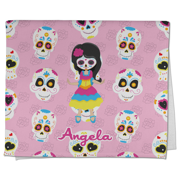 Custom Kids Sugar Skulls Kitchen Towel - Poly Cotton w/ Name or Text