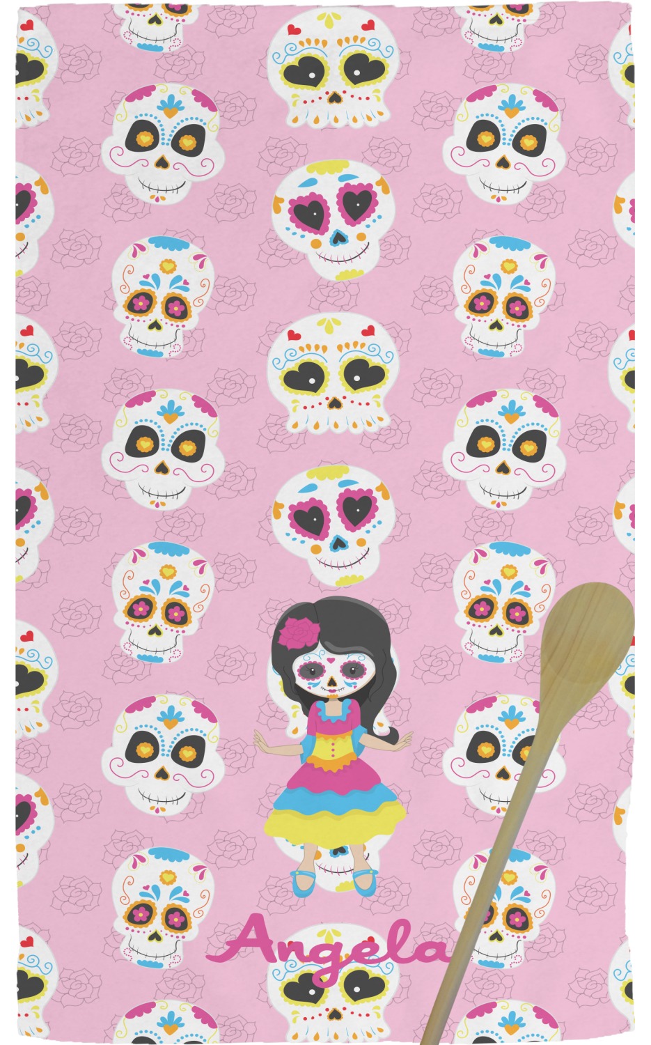 Kids Sugar Skulls Kitchen Towel Full Print Personalized