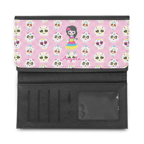 Kids Sugar Skulls Ladies Wallet - Half Way Open