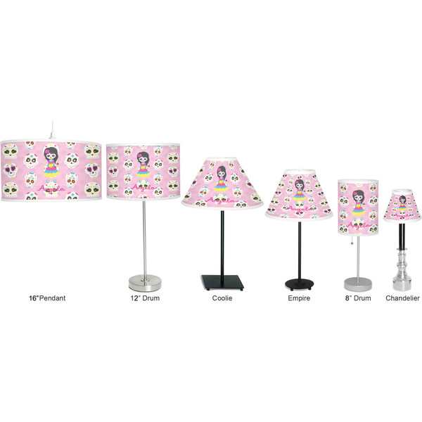 Kids Sugar Skulls Lamp Full View Size Comparison