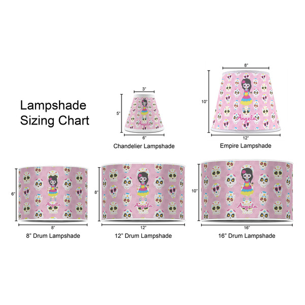 Kids Sugar Skulls Lampshade Sizing Chart
