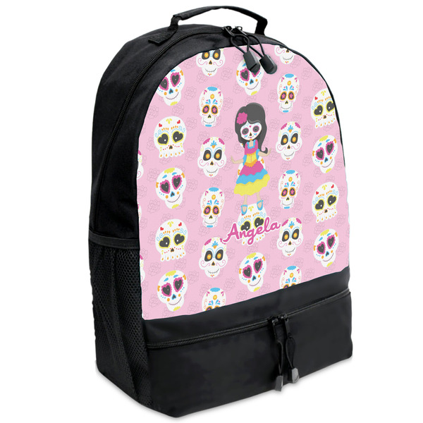 Custom Kids Sugar Skulls Backpacks - Black (Personalized)