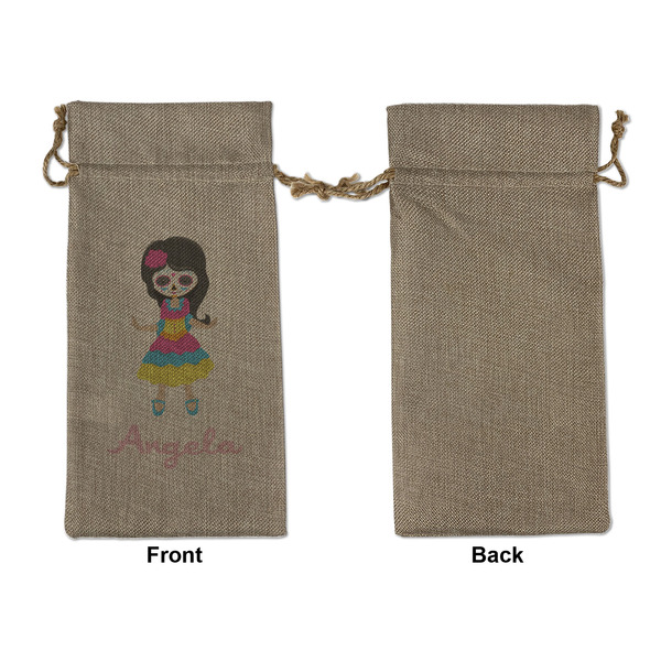 Kids Sugar Skulls Large Burlap Gift Bags - Front Approval