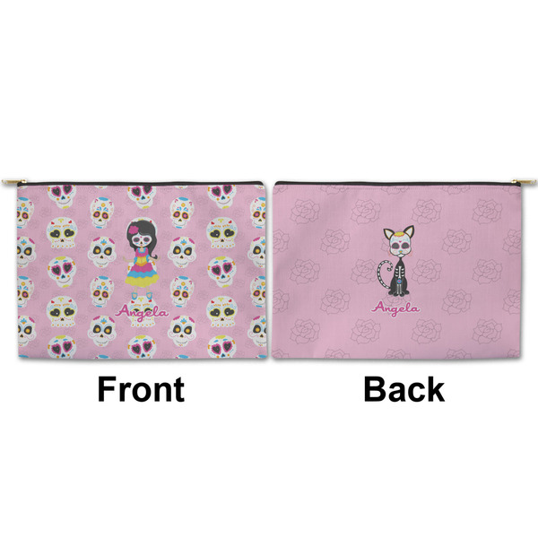 Kids Sugar Skulls Large Zipper Pouch Approval (Front and Back)