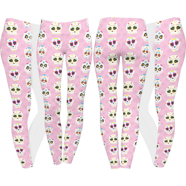 Kids Sugar Skulls Leggings Turn Around - Apvl