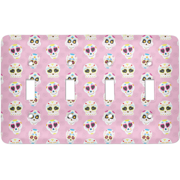 Custom Kids Sugar Skulls Light Switch Cover (4 Toggle Plate)