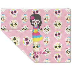 Kids Sugar Skulls Double-Sided Linen Placemat - Single w/ Name or Text